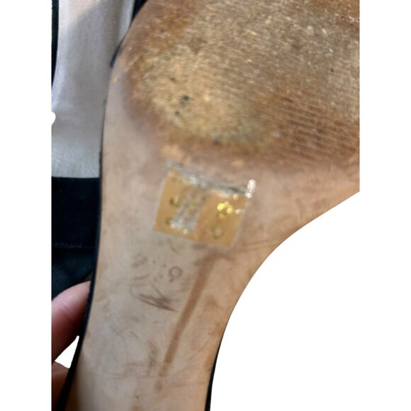 Madewell Regina Ankle-Strap‎ Sandal Black Suede Block Heel Buckle Size US 9 - Picture 4 of 9